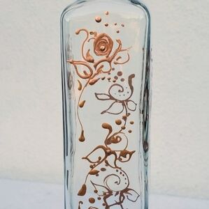 Handpainted abstract gold roses all-purpose bottle